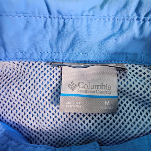 Columbia PFG Button Front Shirt Mens M Harbor Blue Vented Fishing Omni-Shade EUC - Picture 2 of 9